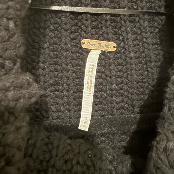 FREE PEOPLE Swim Too Deep Turtleneck Sweater Black Small - Picture 4 of 7